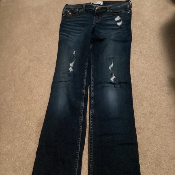 Abercrombie girls distressed straight leg jeans size 15/16 - Picture 3 of 3